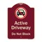 Signmission Designer Series-Active Driveway Do Not Block W/ Graphic Heavy-Gauge Alum, 24" x 18", BU-1824-9999 A-DES-BU-1824-9999 - alternate 1